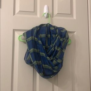 Green and Blue Plaid Infinity Scarf